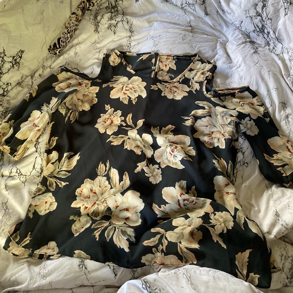 Fashion to figure cold shoulder blouse